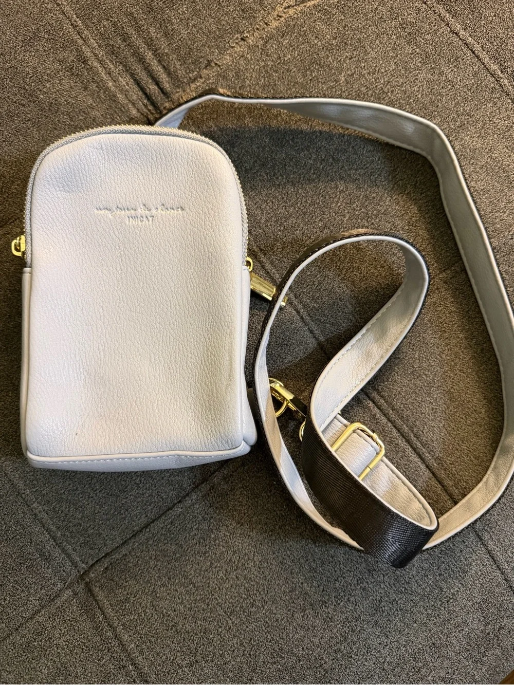 Compact Crossbody Bag in Light Gray